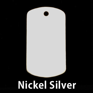 Metal Stamping Blanks Nickel Silver Large Dog Tag, 35mm(1.38") x 18mm (.71"), 24g